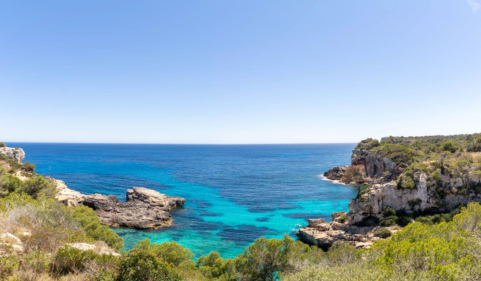 Cliffs and clear water in the Balearic Islands
