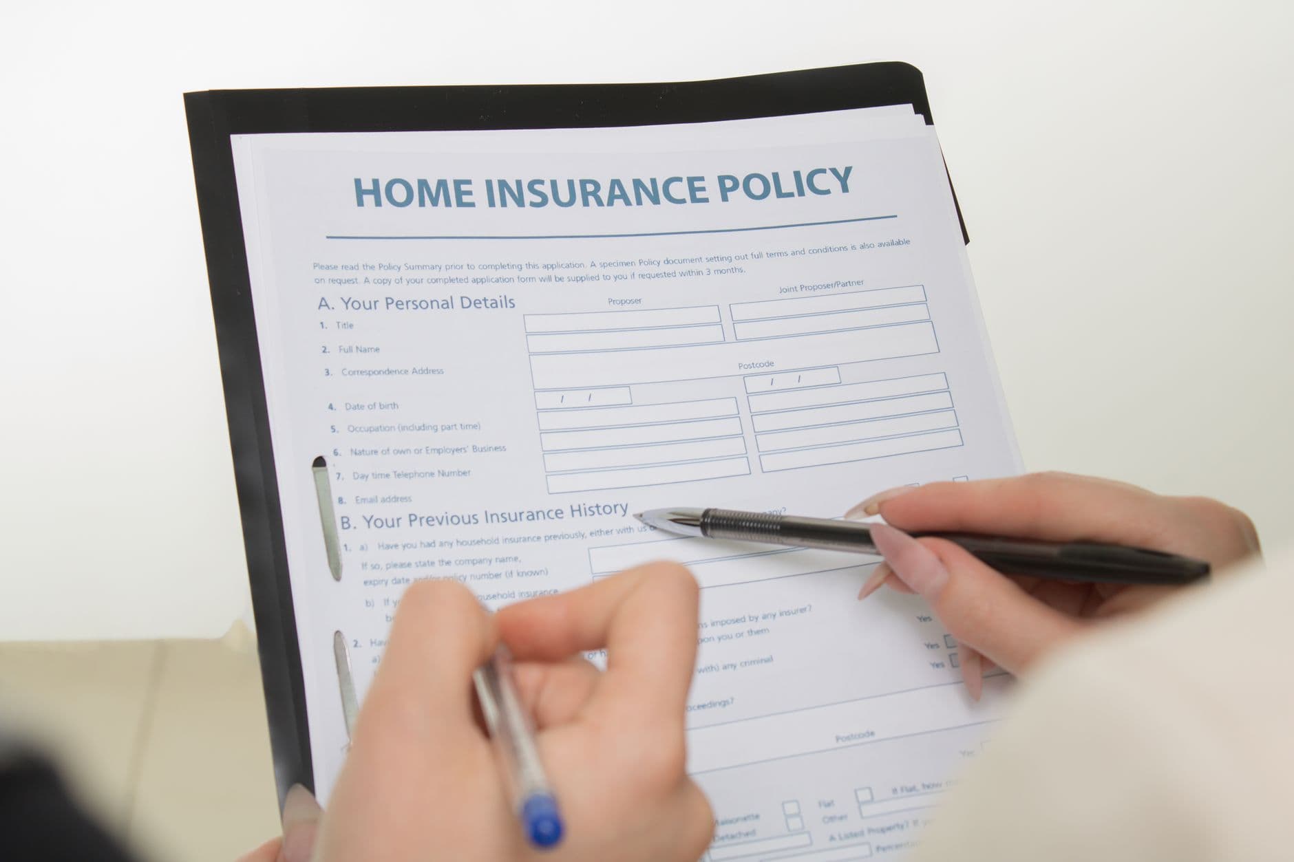 Spanish health insurance policy document with coverage terms required for the non-lucrative visa